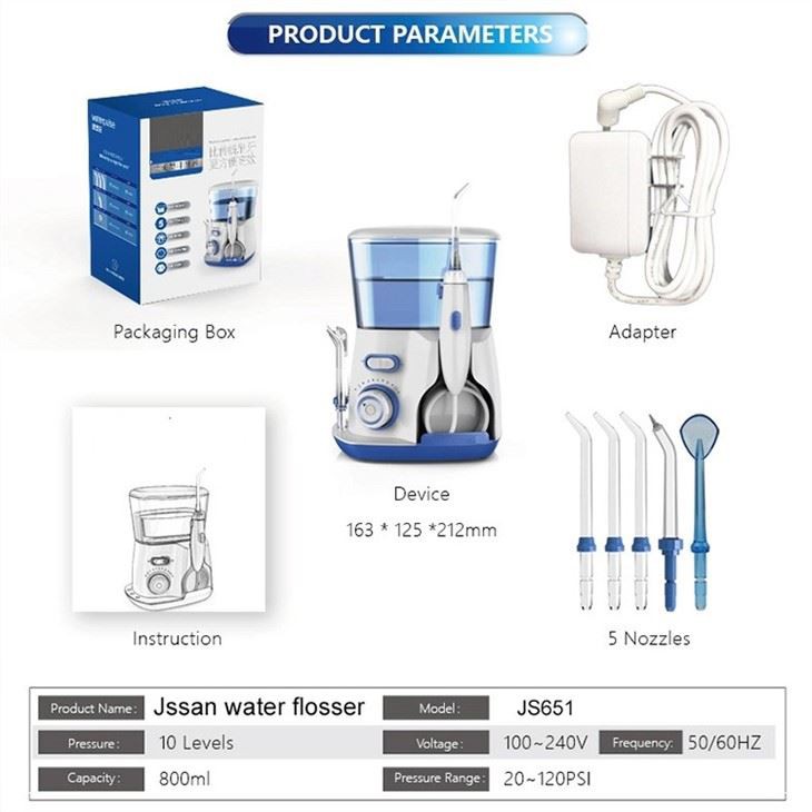 Máquina de chorro de agua con hilo dental