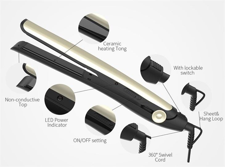 Plancha de pelo LED de cerámica