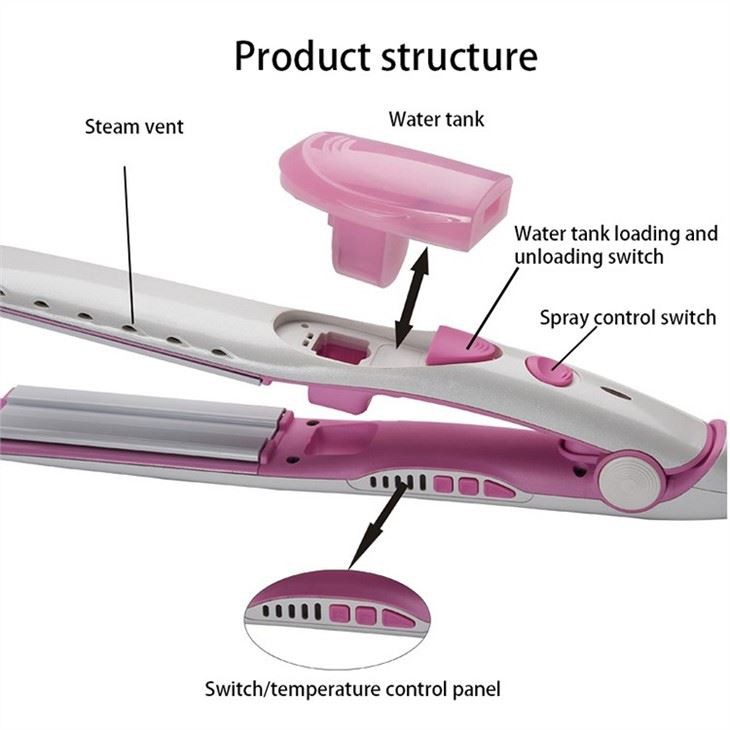 Plancha de pelo de vapor con control de temperatura